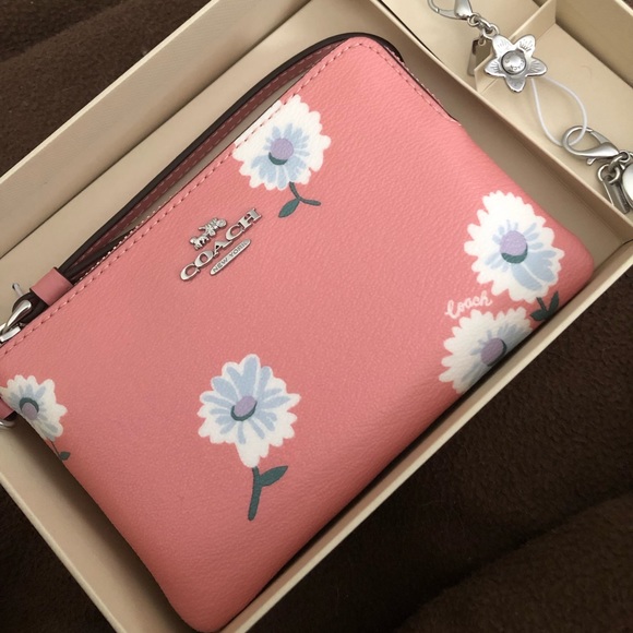 FLASH SALE!!! NWT Coach beautiful floral wristlet with charms!! FIRM - Picture 2 of 4